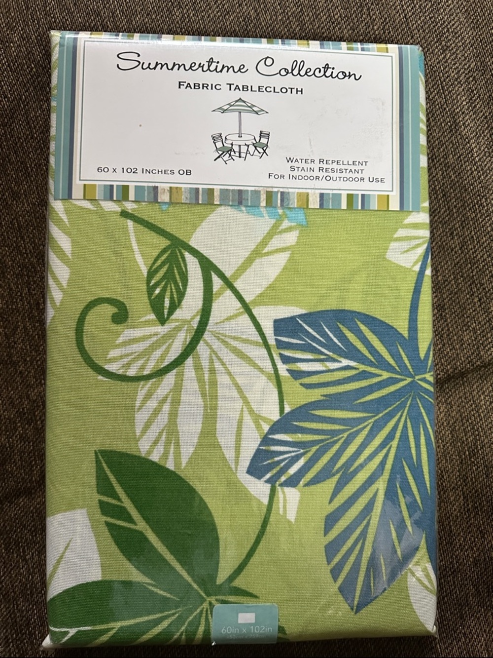 Green Floral Fabric Tablecloth